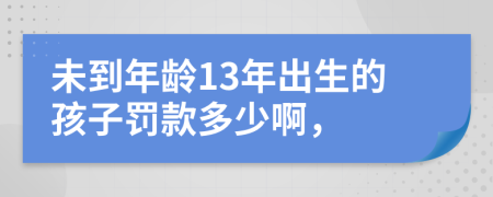 未到年龄13年出生的孩子罚款多少啊，