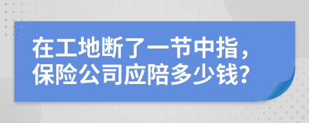 在工地断了一节中指，保险公司应陪多少钱？