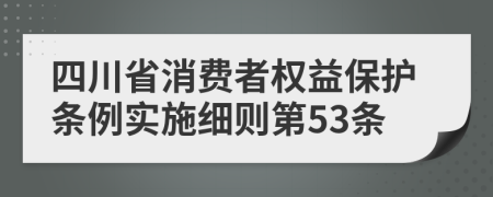 四川省消费者权益保护条例实施细则第53条