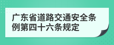 广东省道路交通安全条例第四十六条规定