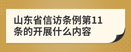 山东省信访条例第11条的开展什么内容