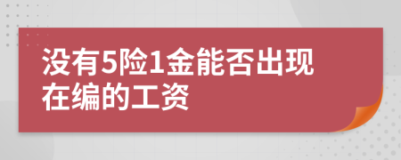 没有5险1金能否出现在编的工资