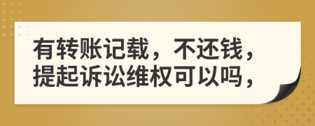 有转账记载，不还钱，提起诉讼维权可以吗，