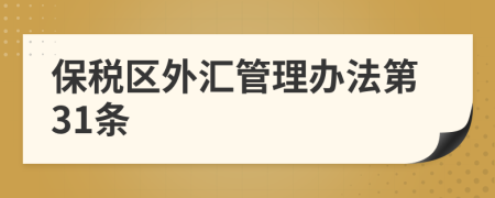 保税区外汇管理办法第31条