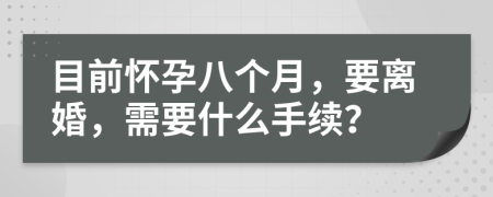 目前怀孕八个月，要离婚，需要什么手续？