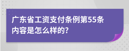 广东省工资支付条例第55条内容是怎么样的?