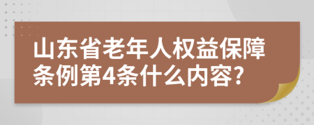 山东省老年人权益保障条例第4条什么内容?