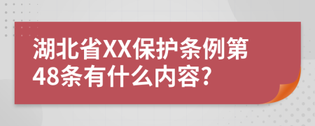 湖北省XX保护条例第48条有什么内容?