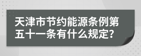 天津市节约能源条例第五十一条有什么规定？