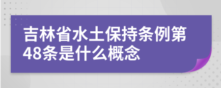 吉林省水土保持条例第48条是什么概念