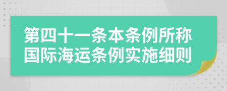 第四十一条本条例所称国际海运条例实施细则