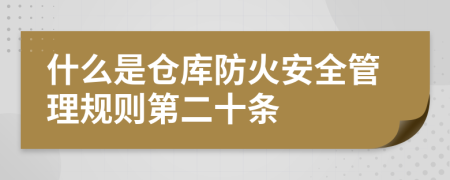 什么是仓库防火安全管理规则第二十条