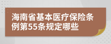 海南省基本医疗保险条例第55条规定哪些