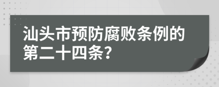 汕头市预防腐败条例的第二十四条？