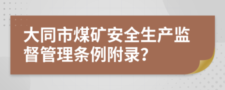 大同市煤矿安全生产监督管理条例附录？