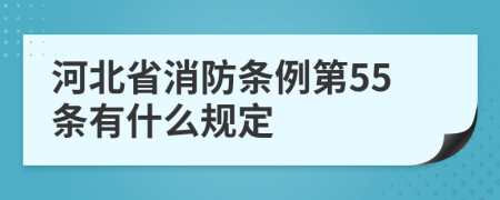 河北省消防条例第55条有什么规定