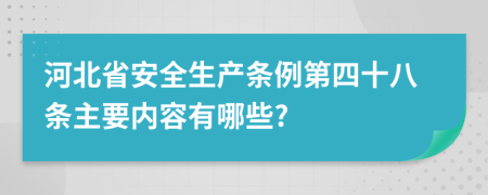 河北省安全生产条例第四十八条主要内容有哪些?