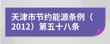 天津市节约能源条例（2012）第五十八条