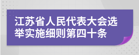 江苏省人民代表大会选举实施细则第四十条