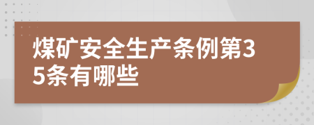 煤矿安全生产条例第35条有哪些