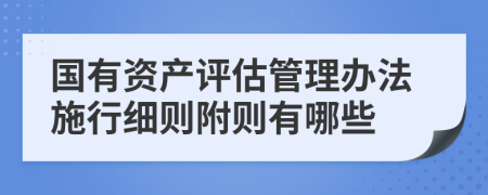 国有资产评估管理办法施行细则附则有哪些