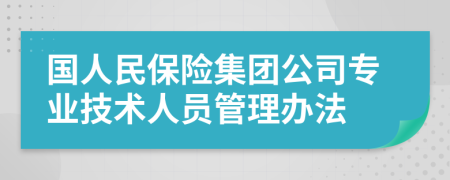 国人民保险集团公司专业技术人员管理办法