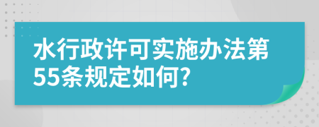 水行政许可实施办法第55条规定如何?