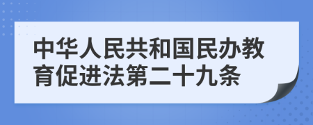 中华人民共和国民办教育促进法第二十九条