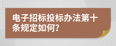 电子招标投标办法第十条规定如何？