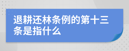 退耕还林条例的第十三条是指什么