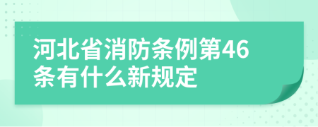 河北省消防条例第46条有什么新规定