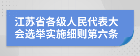 江苏省各级人民代表大会选举实施细则第六条