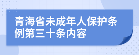 青海省未成年人保护条例第三十条内容