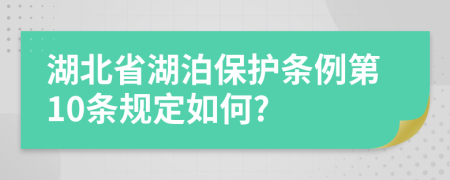 湖北省湖泊保护条例第10条规定如何?