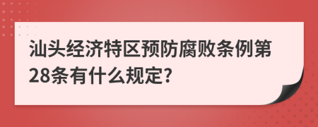 汕头经济特区预防腐败条例第28条有什么规定?