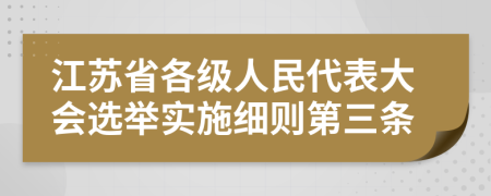 江苏省各级人民代表大会选举实施细则第三条