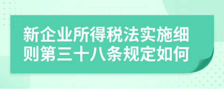 新企业所得税法实施细则第三十八条规定如何