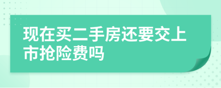 现在买二手房还要交上市抢险费吗