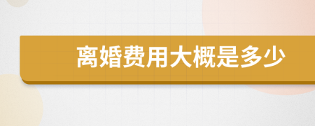 离婚费用大概是多少