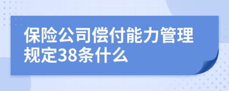 保险公司偿付能力管理规定38条什么