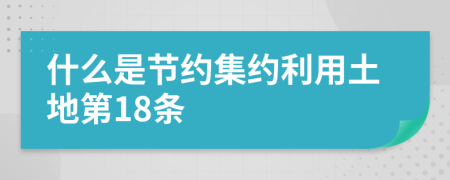 什么是节约集约利用土地第18条