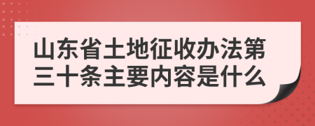 山东省土地征收办法第三十条主要内容是什么