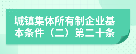 城镇集体所有制企业基本条件（二）第二十条