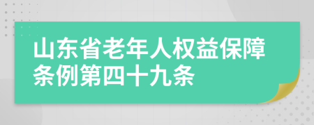 山东省老年人权益保障条例第四十九条