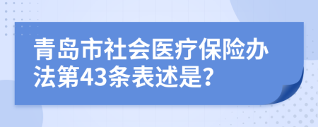 青岛市社会医疗保险办法第43条表述是？