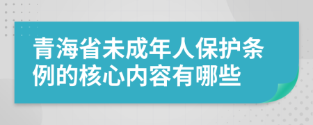 青海省未成年人保护条例的核心内容有哪些