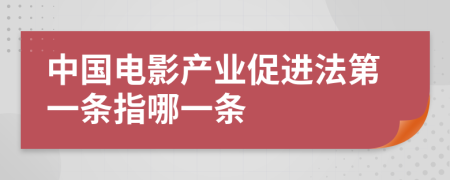 中国电影产业促进法第一条指哪一条