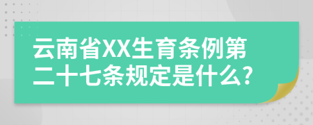 云南省XX生育条例第二十七条规定是什么?