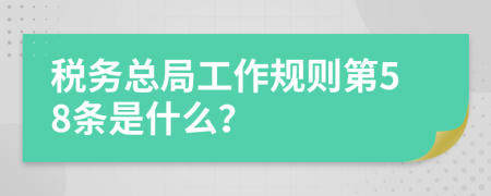 税务总局工作规则第58条是什么？