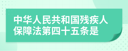 中华人民共和国残疾人保障法第四十五条是